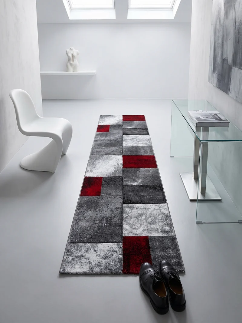 Kurzflor-Teppich Mosaik-Karo – Waschbar | Patchwork-Optik | 246k Noppen pro m² für Langlebigkeit