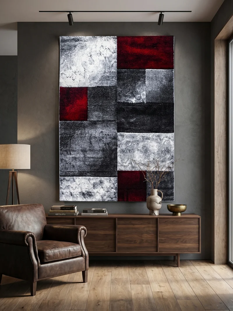 Kurzflor-Teppich Mosaik-Karo – Waschbar | Patchwork-Optik | 246k Noppen pro m² für Langlebigkeit