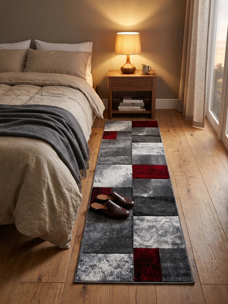 Kurzflor-Teppich Mosaik-Karo – Waschbar | Patchwork-Optik | 246k Noppen pro m² für Langlebigkeit