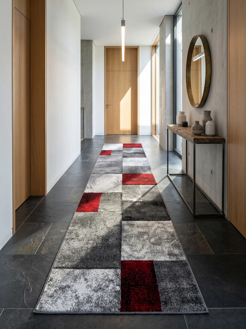 Kurzflor-Teppich Mosaik-Karo – Waschbar | Patchwork-Optik | 246k Noppen pro m² für Langlebigkeit