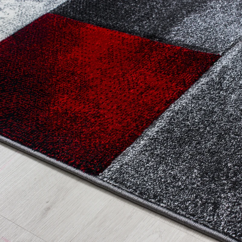 Kurzflor-Teppich Mosaik-Karo – Waschbar | Patchwork-Optik | 246k Noppen pro m² für Langlebigkeit