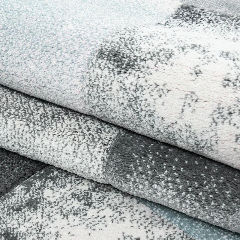 Kurzflor-Teppich Mosaik-Karo – Waschbar | Patchwork-Optik | 246k Noppen pro m² für Langlebigkeit
