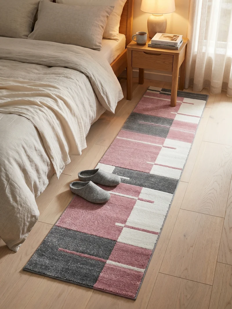 Kurzflor-Teppich Blockstreifen – Waschbar | Modernes Liniendesign | Handgearbeitete Konturen