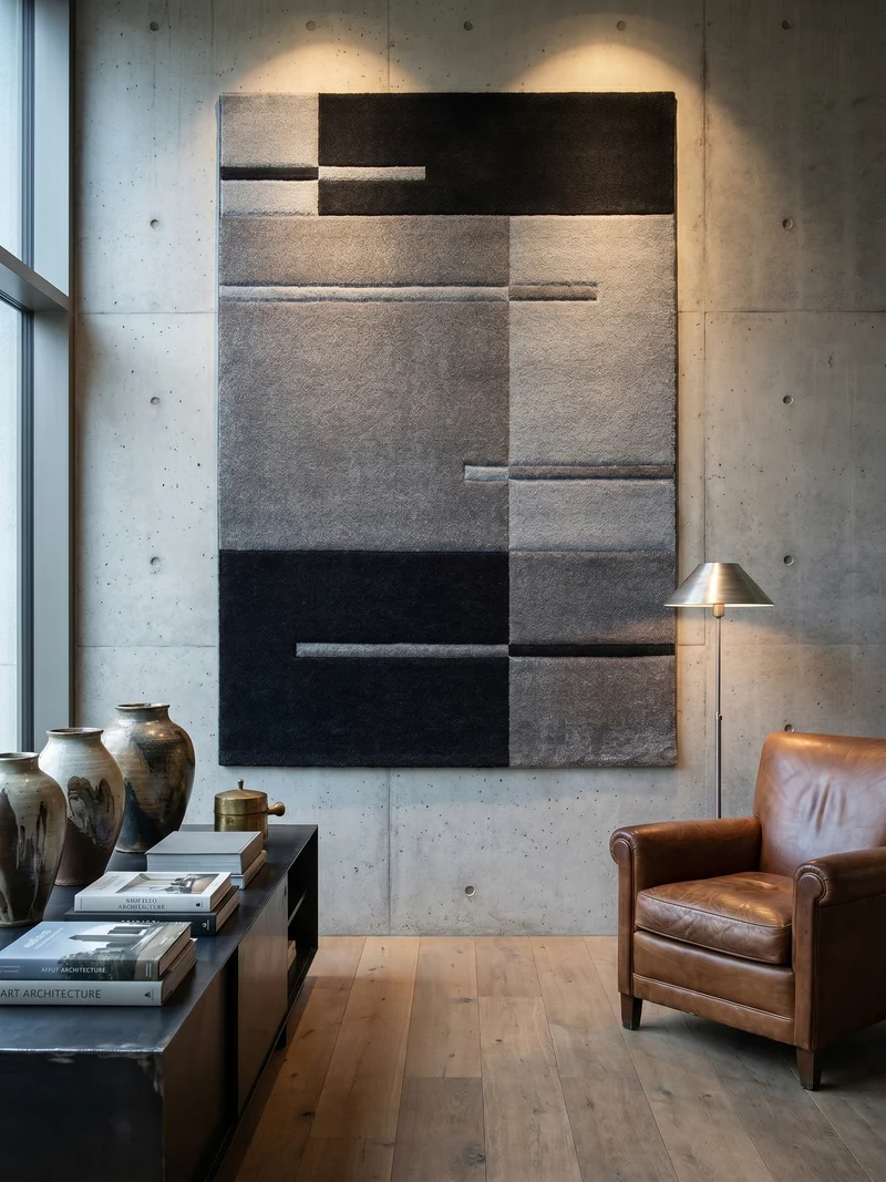 Kurzflor-Teppich Blockstreifen – Waschbar | Modernes Liniendesign | Handgearbeitete Konturen