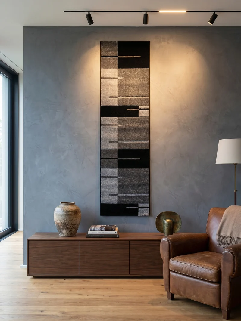 Kurzflor-Teppich Blockstreifen – Waschbar | Modernes Liniendesign | Handgearbeitete Konturen