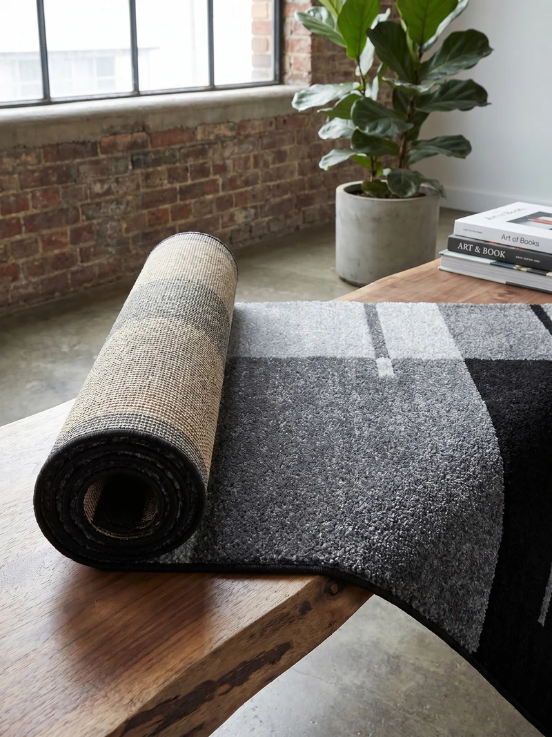 Kurzflor-Teppich Blockstreifen – Waschbar | Modernes Liniendesign | Handgearbeitete Konturen