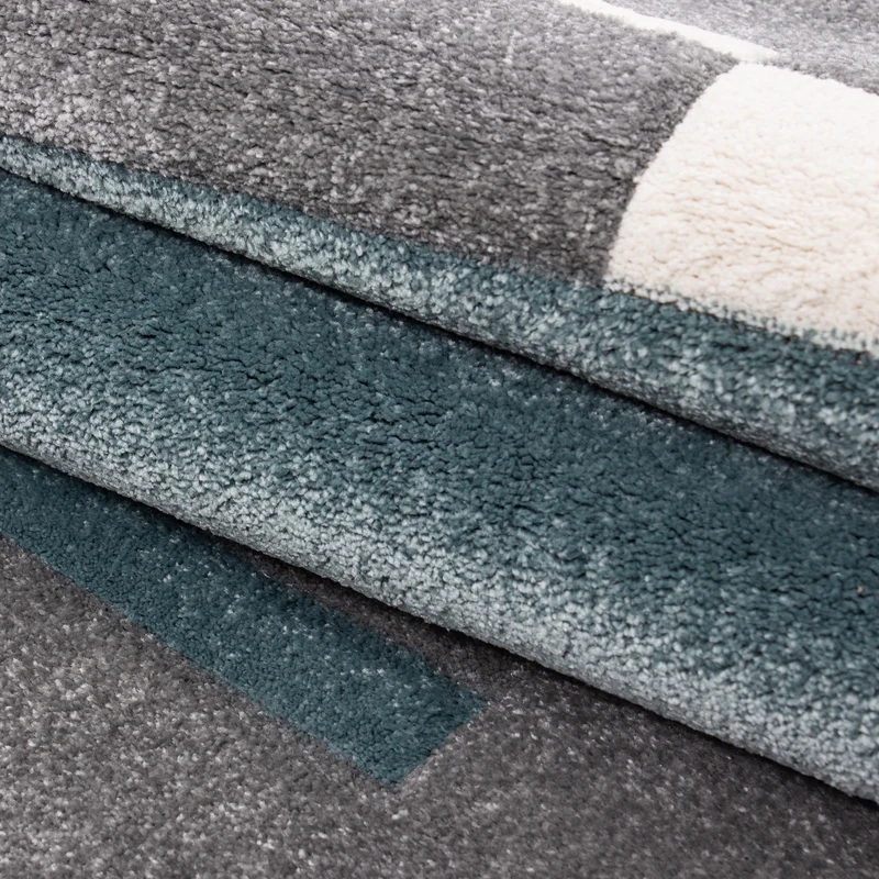 Kurzflor-Teppich Blockstreifen – Waschbar | Modernes Liniendesign | Handgearbeitete Konturen