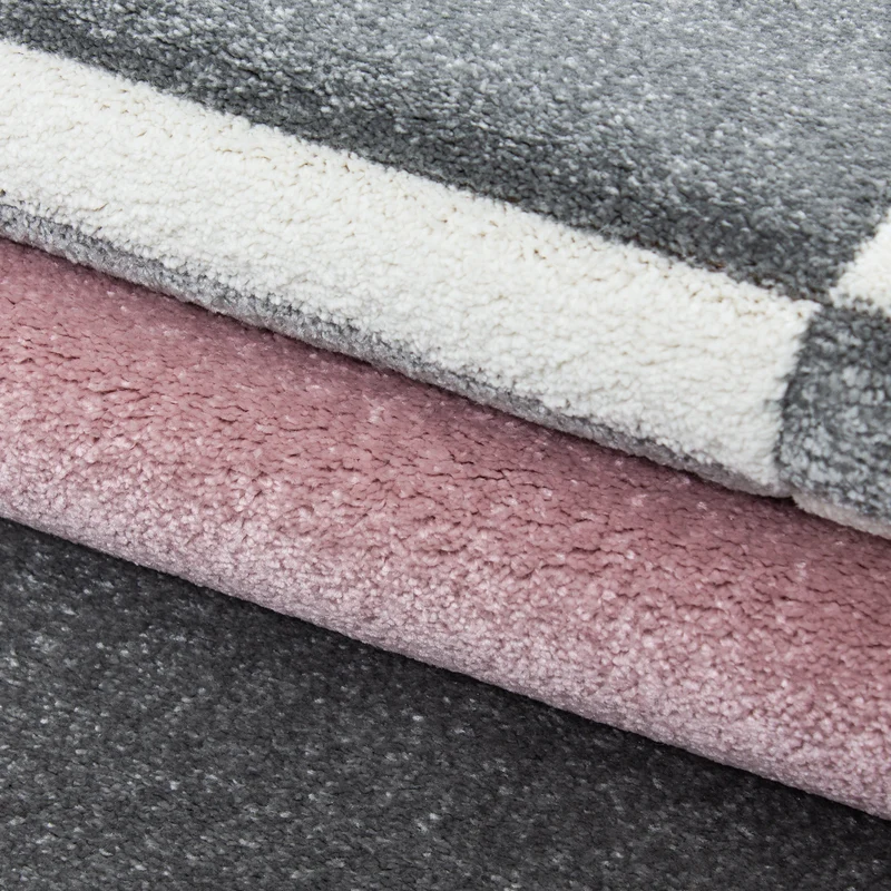 Kurzflor-Teppich Blockstreifen – Waschbar | Modernes Liniendesign | Handgearbeitete Konturen