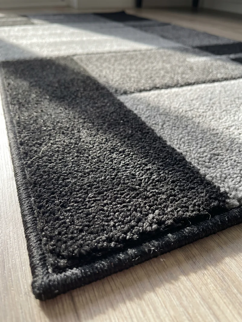 Kurzflor-Teppich Blockstreifen – Waschbar | Modernes Liniendesign | Handgearbeitete Konturen