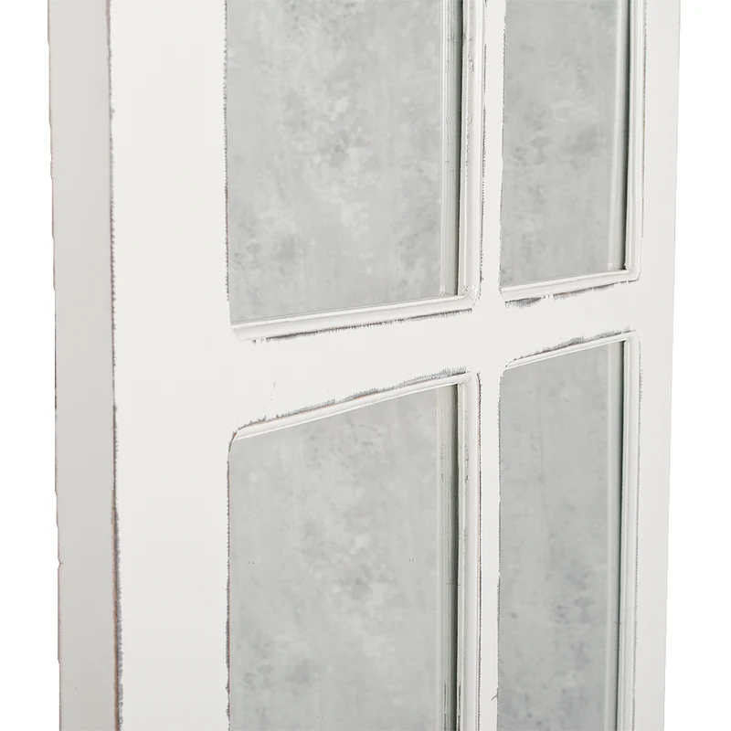 Landhaus Spiegel WINDOW Antik-Weiß 180x80cm Holzrahmen