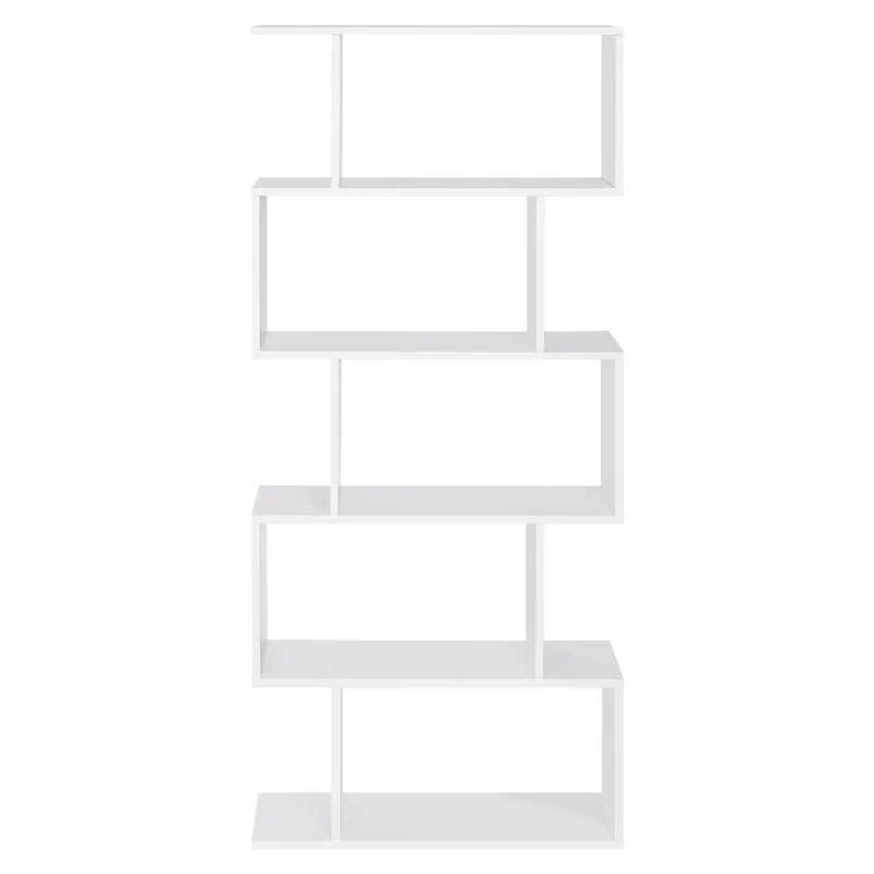 VASAGLE Bookshelf, 5-Tier Bookcase, Tall Display Shelf, Freestanding Storage Shelf, Room Divider White