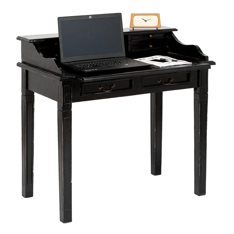 Sekretär ILENA Antik-Black ca. L100cm Mahagoni Massivholz