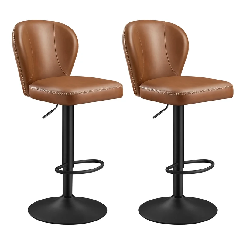 EKHO Colección - Juego de 2 Sillas de Bar 360° Giratoria