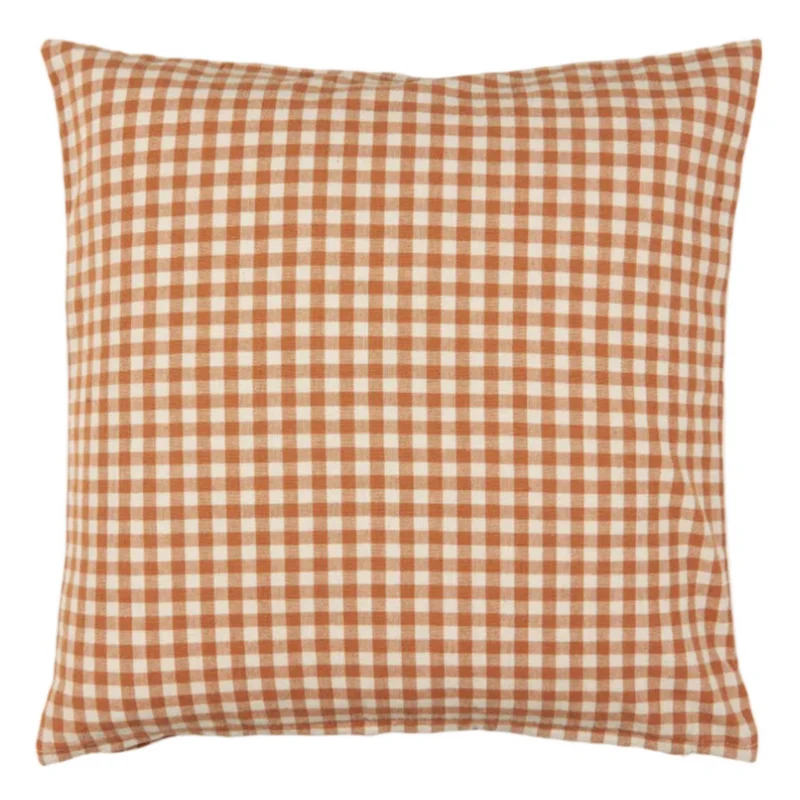 IB Laursen Kissenbezug Luca 50x50 cm Rustikbraun mit naturfarbenen Karos