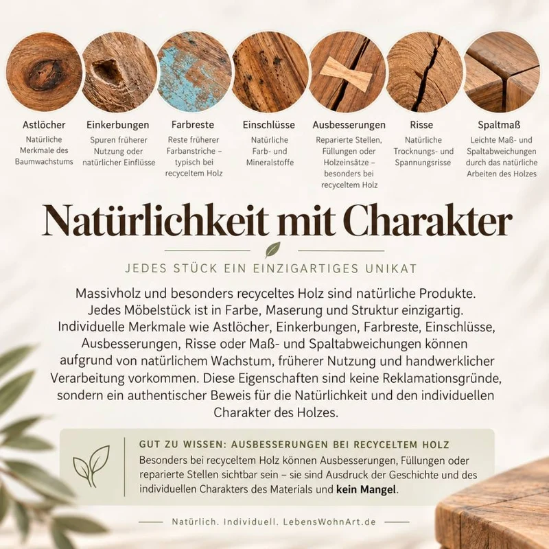 Teakwurzel Couchtisch BOSCO 80cm Natural Massivholz Glasplatte