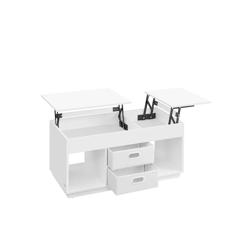 Mesa de Centro Café con Tablero Elevable Cajones y Compartimentos Ocultos