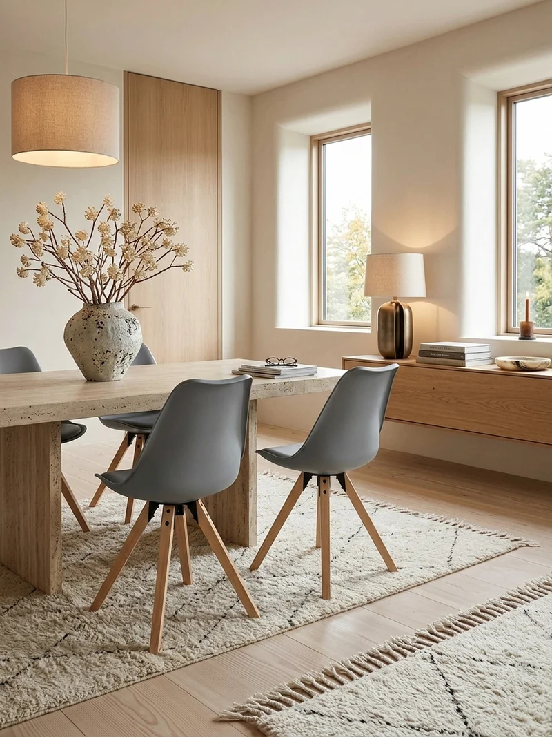 Esszimmerstuhl 2er Set mit Holzgestell Skandinavisch gepolstert