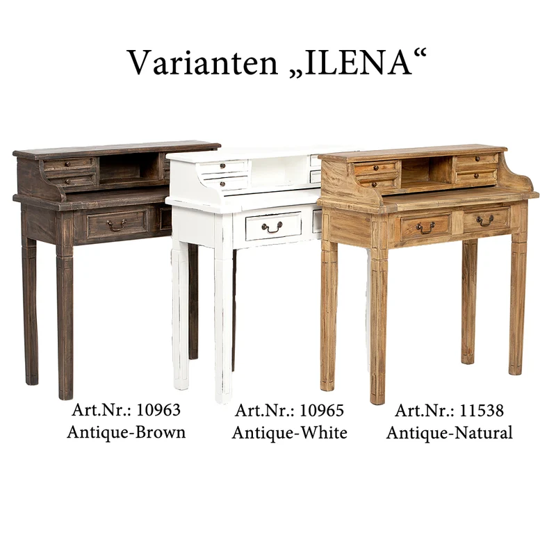 Sekretär ILENA Antique-Natural ca. L100cm Mahagoni Massivholz