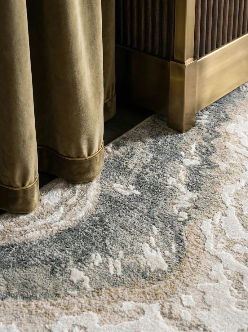 Teppich Velours abstrakt Marmoroptik pflegeleicht strapazierfähig Naturtöne
