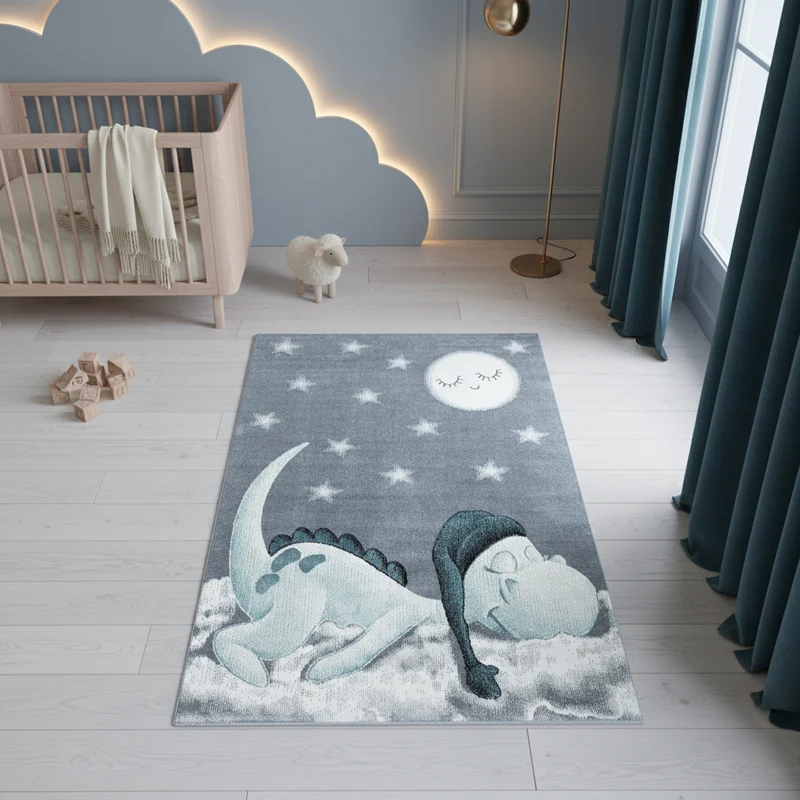 Kinderteppich Dinosaurier – Waschbar & Strapazierfähig für Kinderzimmer