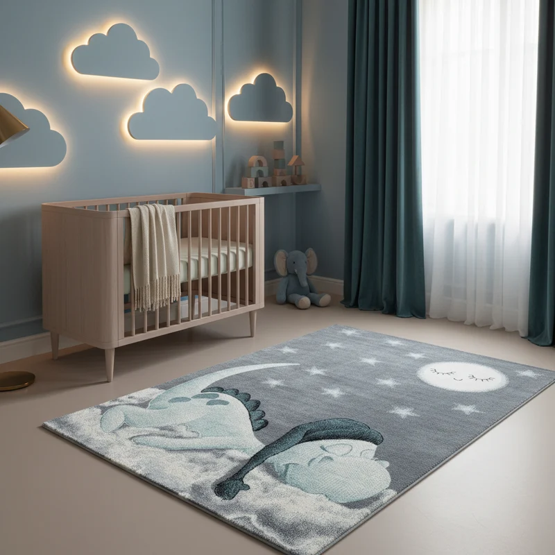 Kinderteppich Dinosaurier – Waschbar & Strapazierfähig für Kinderzimmer
