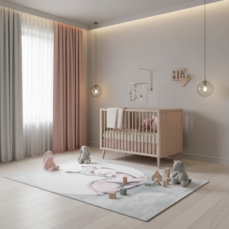 Kinderteppich Reh-Motiv – Waschbar & Strapazierfähig für Kinderzimmer