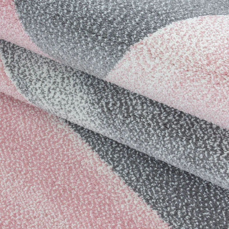 Kurzflor-Teppich Facetten-Muster – Waschbar | Geometrisches Prisma-Design | Saugroboter-geeignet