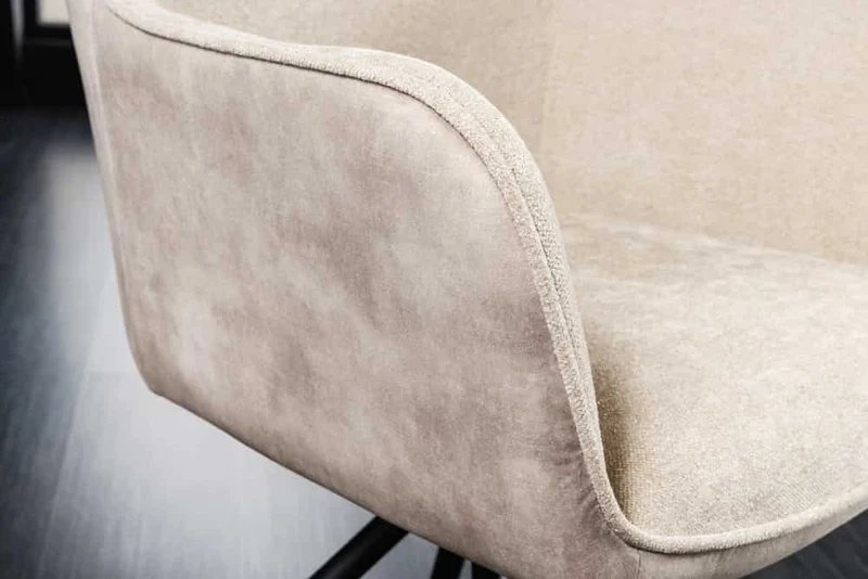 Eleganter Drehstuhl FLORENZ champagner Samt Strukturstoff