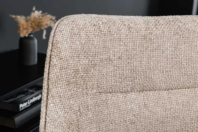 Eleganter Drehstuhl FLORENZ champagner beige Strukturstoff