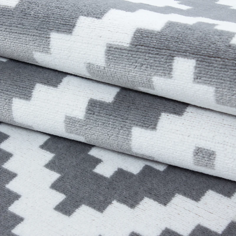 Kurzflor-Teppich Geometrisch – Waschbar & Strapazierfähig | Heatset-Veredelung für Wolloptik