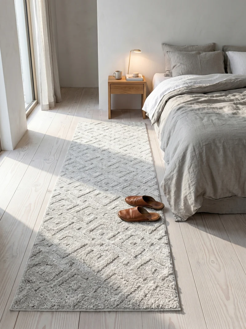 3D Hochflor-Teppich Labyrinth-Muster – Waschbar | Hoch-Tief-Effekt | 2,00 cm Florhöhe für Wohlfühlambiente