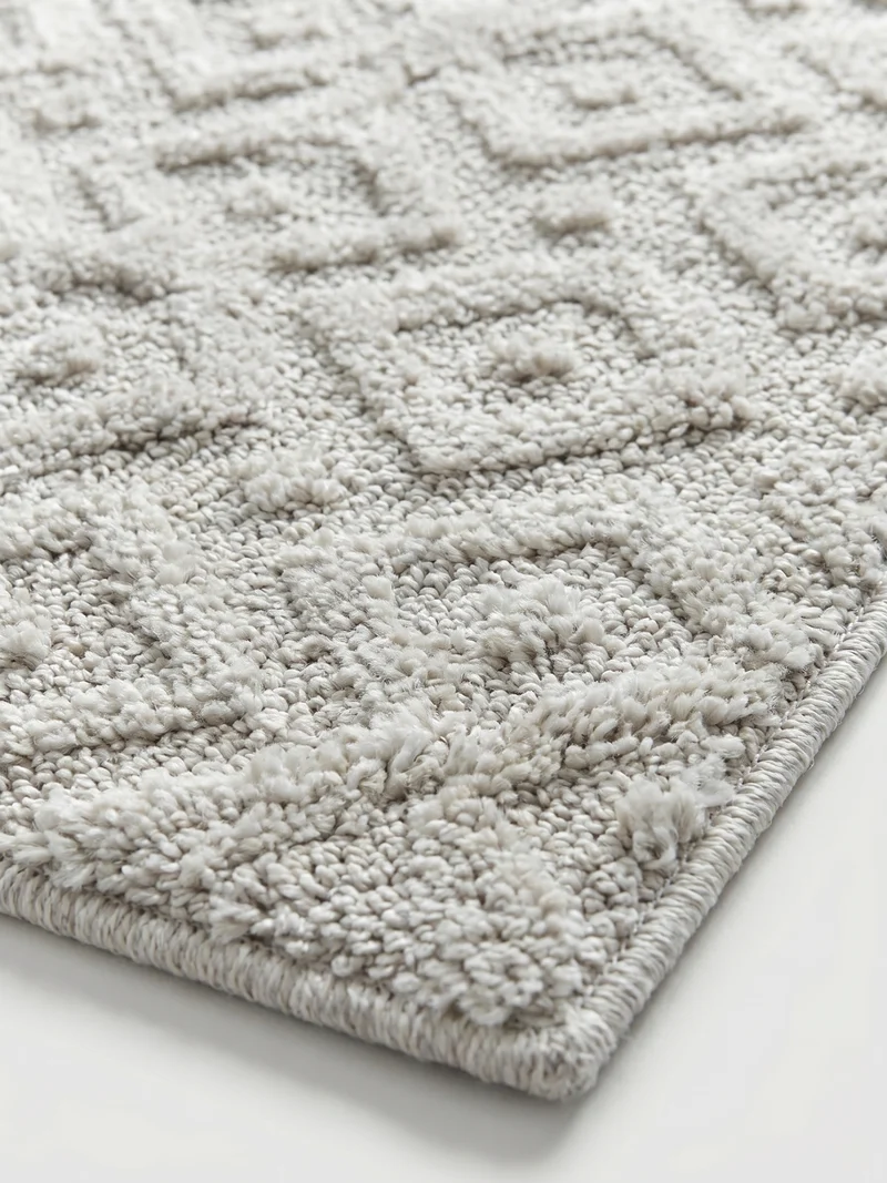 3D Hochflor-Teppich Labyrinth-Muster – Waschbar | Hoch-Tief-Effekt | 2,00 cm Florhöhe für Wohlfühlambiente