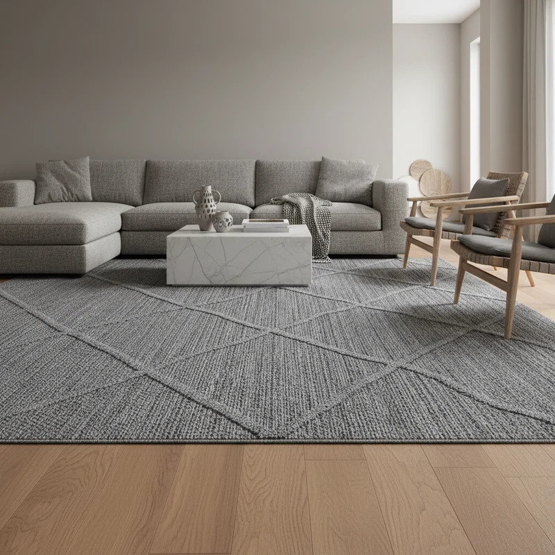 Outdoor-Teppich Rauten-Linien – Waschbar | Minimaler Boho-Stil für Terrasse