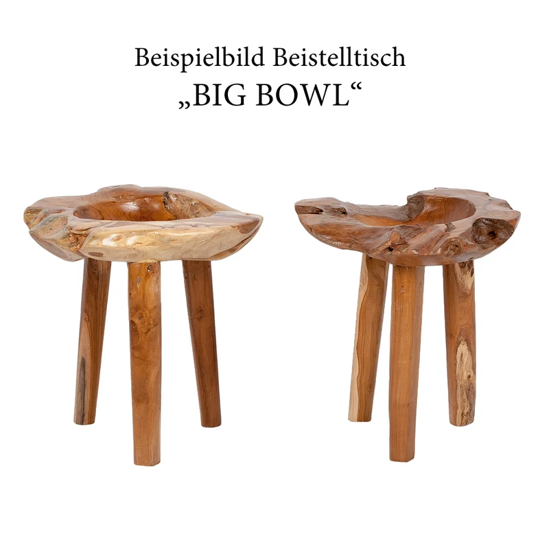 Individueller Teak Beistelltisch BIG BOWL ca.50cm Natural