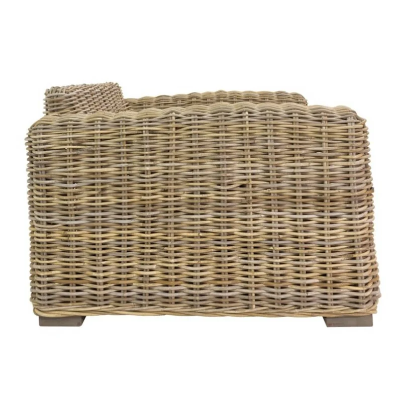 Gemütliches 3-Sitzer Lounge Sofa LIVING Rattan in Grey ca. 200cm