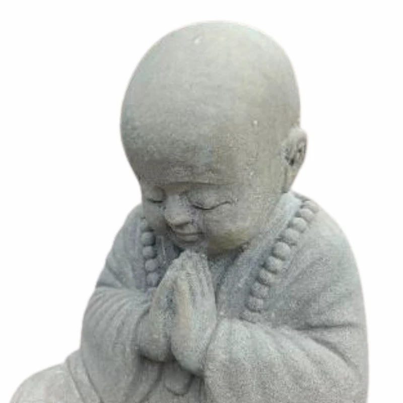 Buddha Figur BERDOA 40cm Grau Zement Garten Dekoration