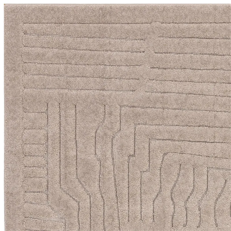 Teppich Strukturflor 3D hoch-tief abstrakt Taupe