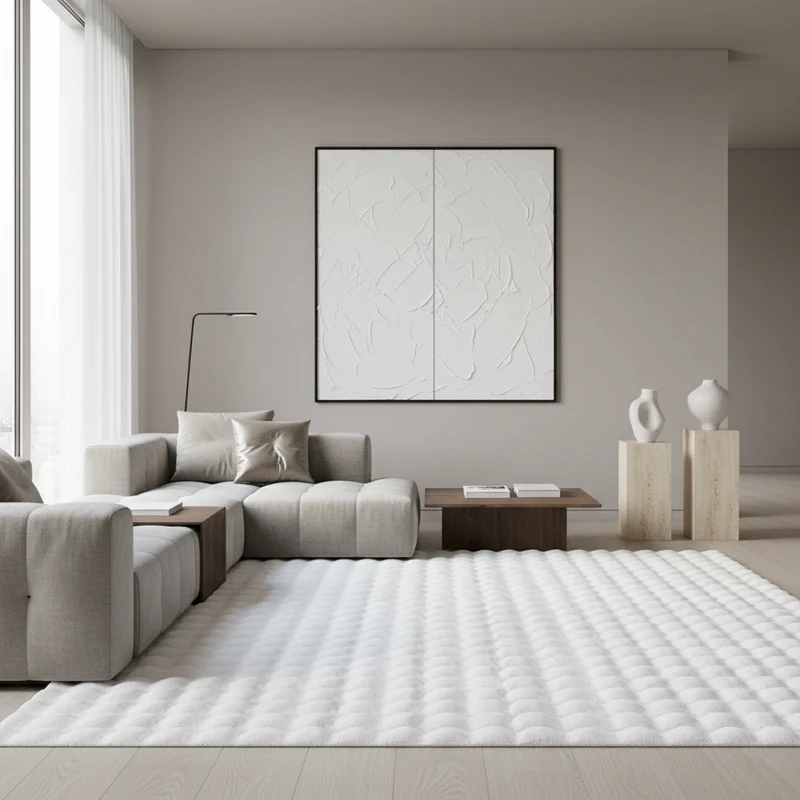 Hochflor-Teppich Einfarbig – Waschbar & Weich | Maschinenwaschbar bei 30°C