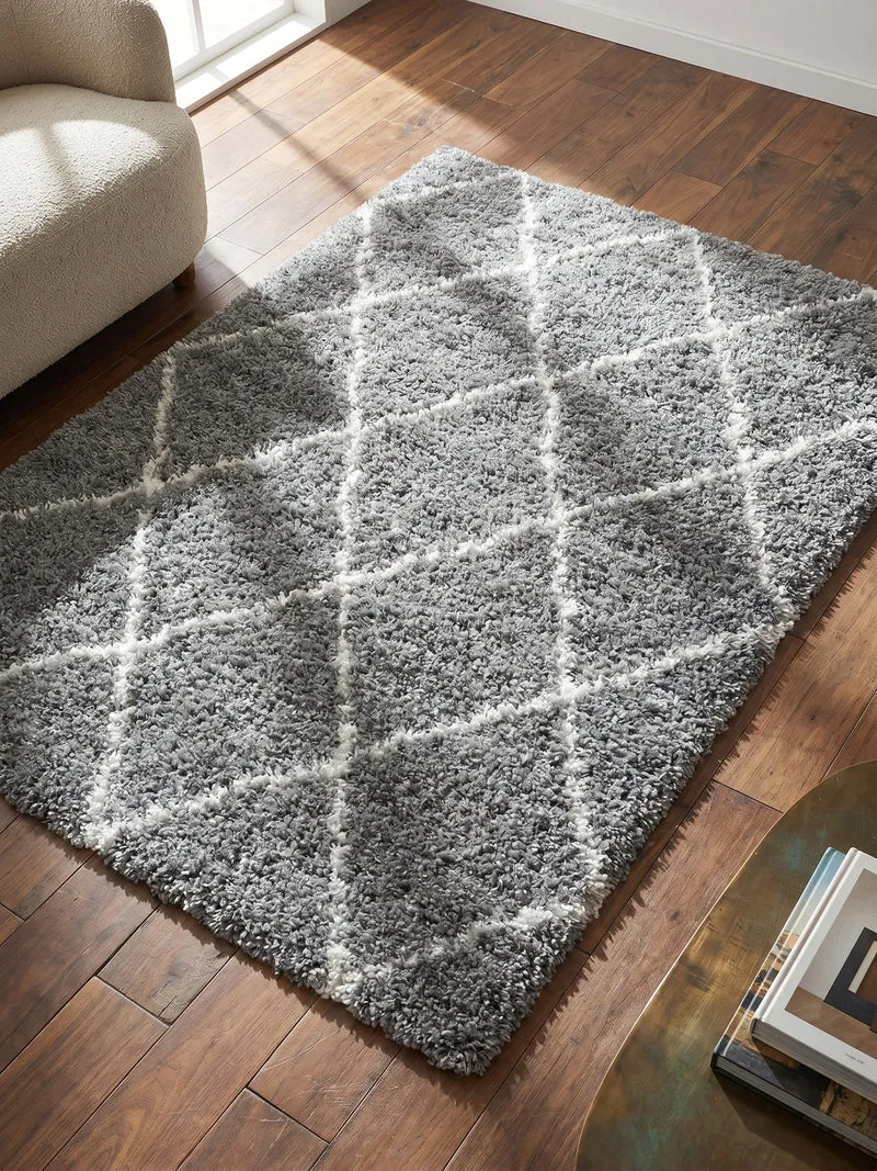 Shaggy Hochflor-Teppich Geometrisch – Waschbar & Flauschig | 3,00 cm Florhöhe für Barfußkomfort