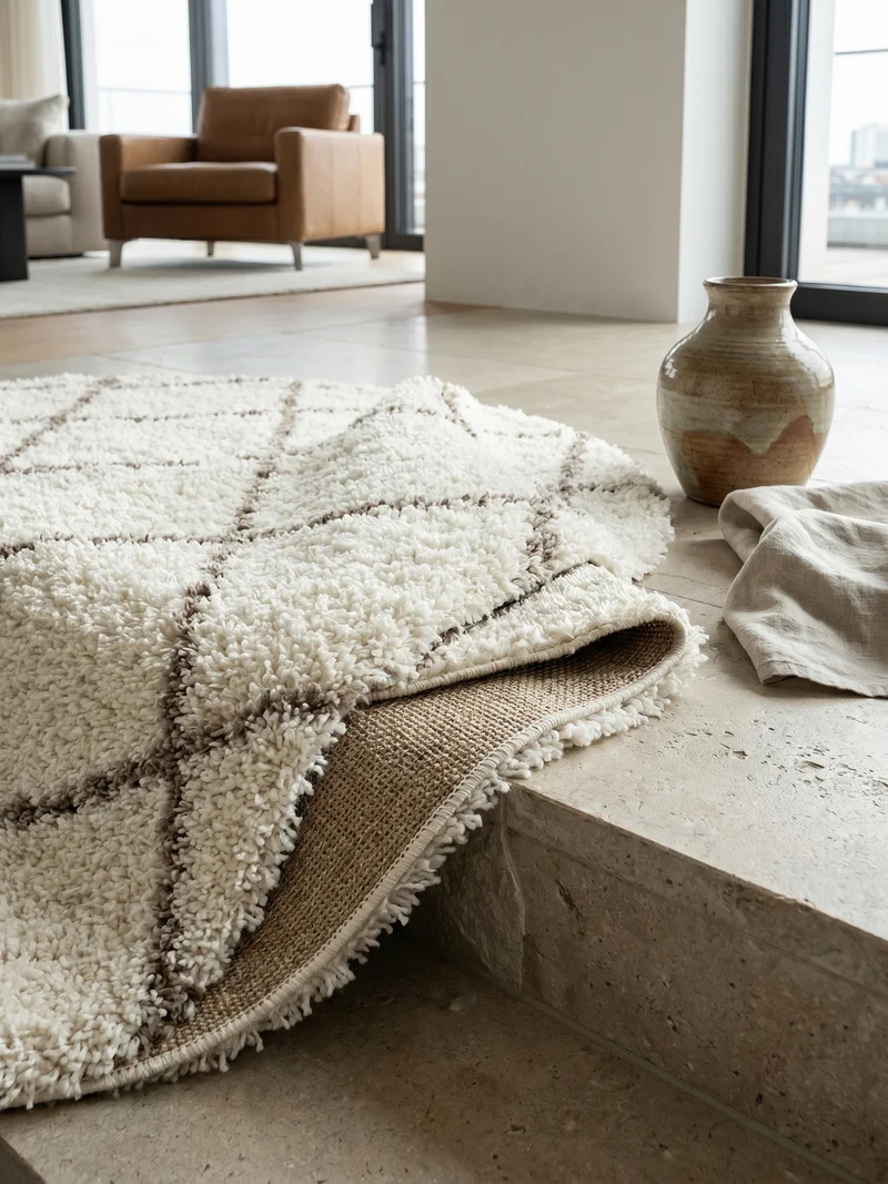 Shaggy Hochflor-Teppich Geometrisch – Waschbar & Flauschig | 3,00 cm Florhöhe für Barfußkomfort