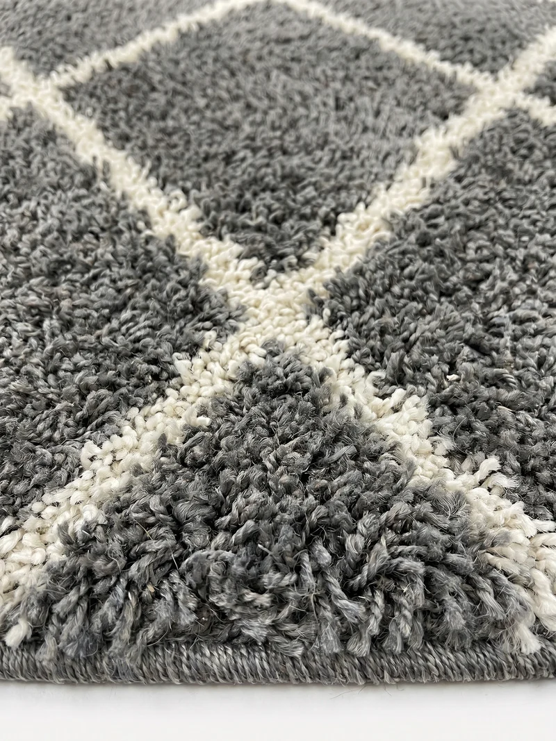 Shaggy Hochflor-Teppich Geometrisch – Waschbar & Flauschig | 3,00 cm Florhöhe für Barfußkomfort