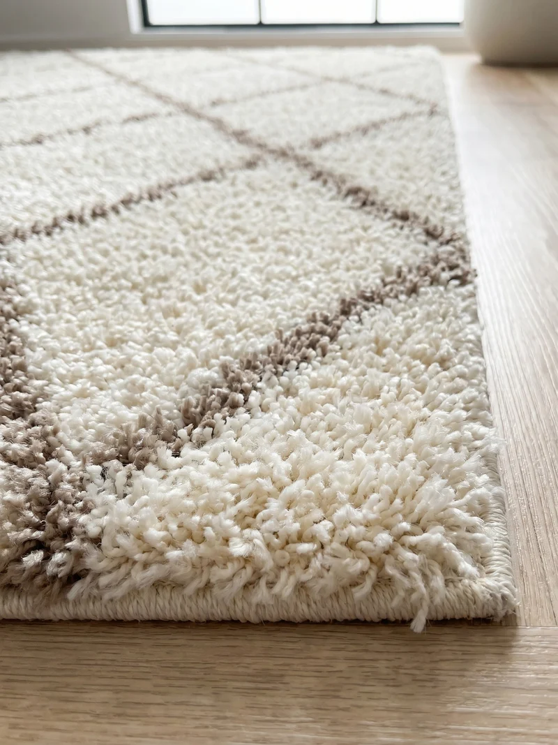 Shaggy Hochflor-Teppich Geometrisch – Waschbar & Flauschig | 3,00 cm Florhöhe für Barfußkomfort