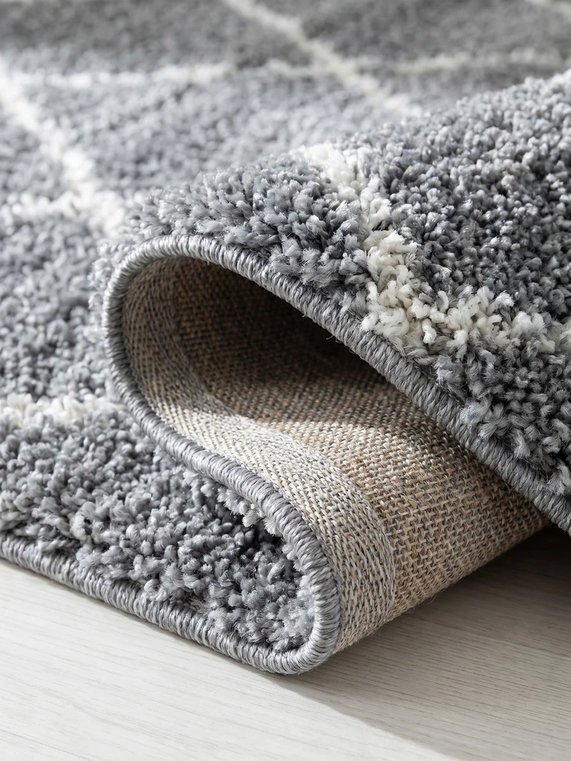 Shaggy Hochflor-Teppich Geometrisch – Waschbar & Flauschig | 3,00 cm Florhöhe für Barfußkomfort