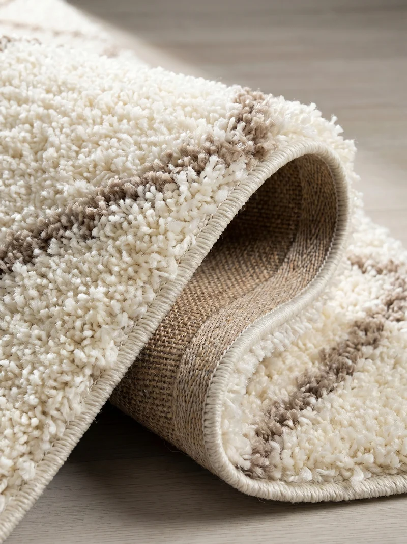 Shaggy Hochflor-Teppich Geometrisch – Waschbar & Flauschig | 3,00 cm Florhöhe für Barfußkomfort