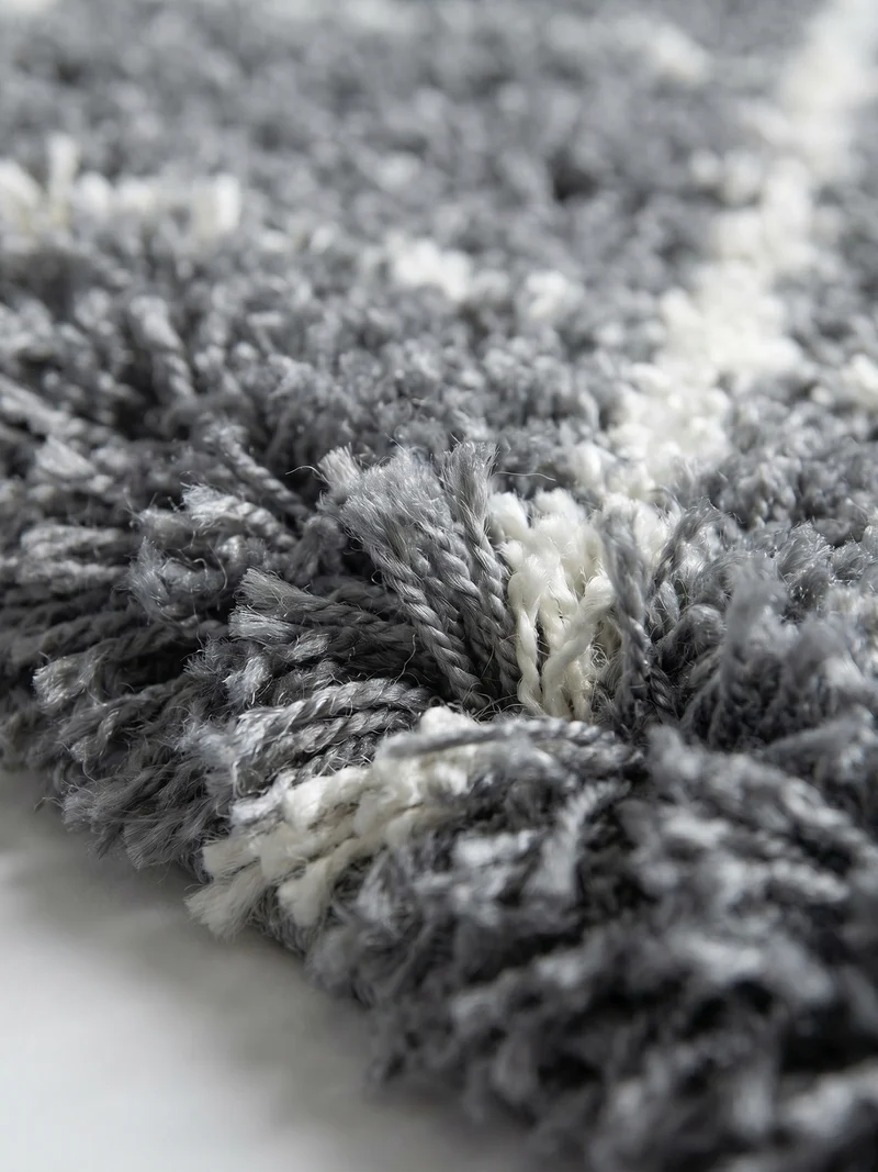 Shaggy Hochflor-Teppich Geometrisch – Waschbar & Flauschig | 3,00 cm Florhöhe für Barfußkomfort