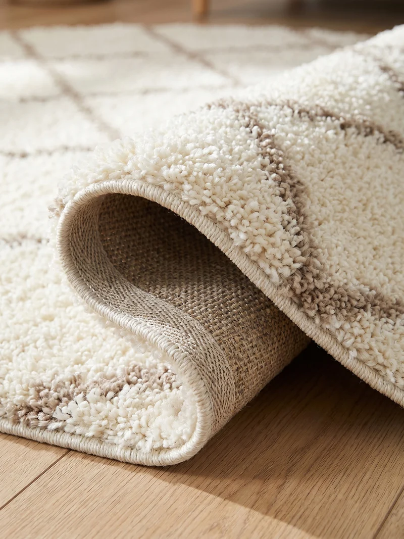 Shaggy Hochflor-Teppich Geometrisch – Waschbar & Flauschig | 3,00 cm Florhöhe für Barfußkomfort