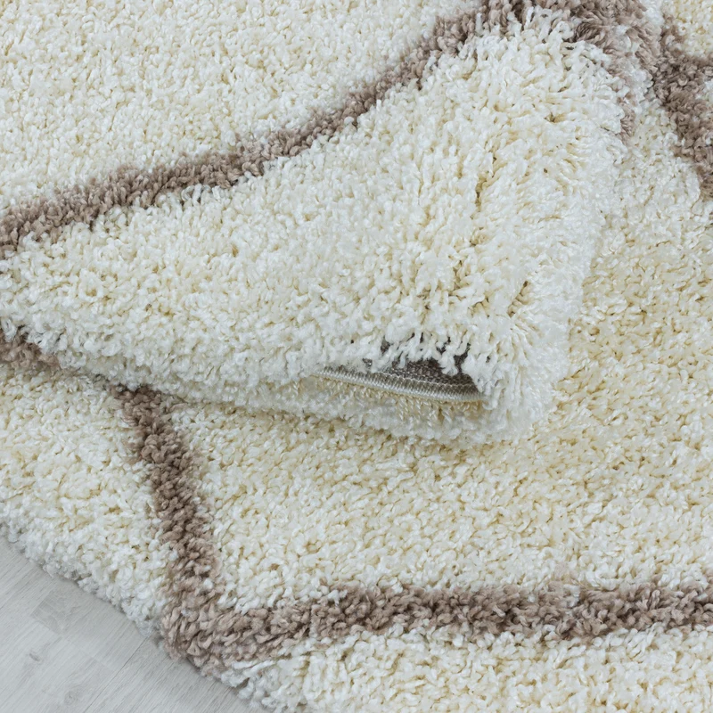 Shaggy Hochflor-Teppich Geometrisch – Waschbar & Flauschig | 3,00 cm Florhöhe für Barfußkomfort