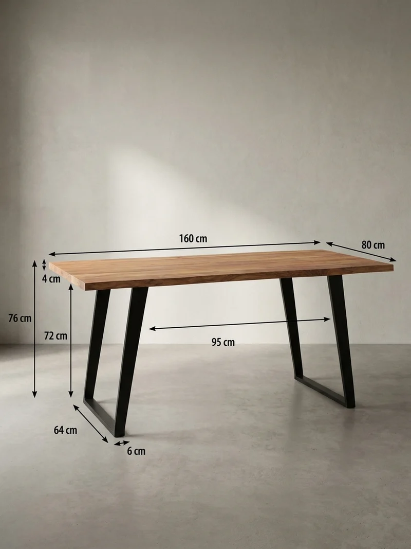 Schreibtisch Massivholz Baumkante U-Gestell Handarbeit