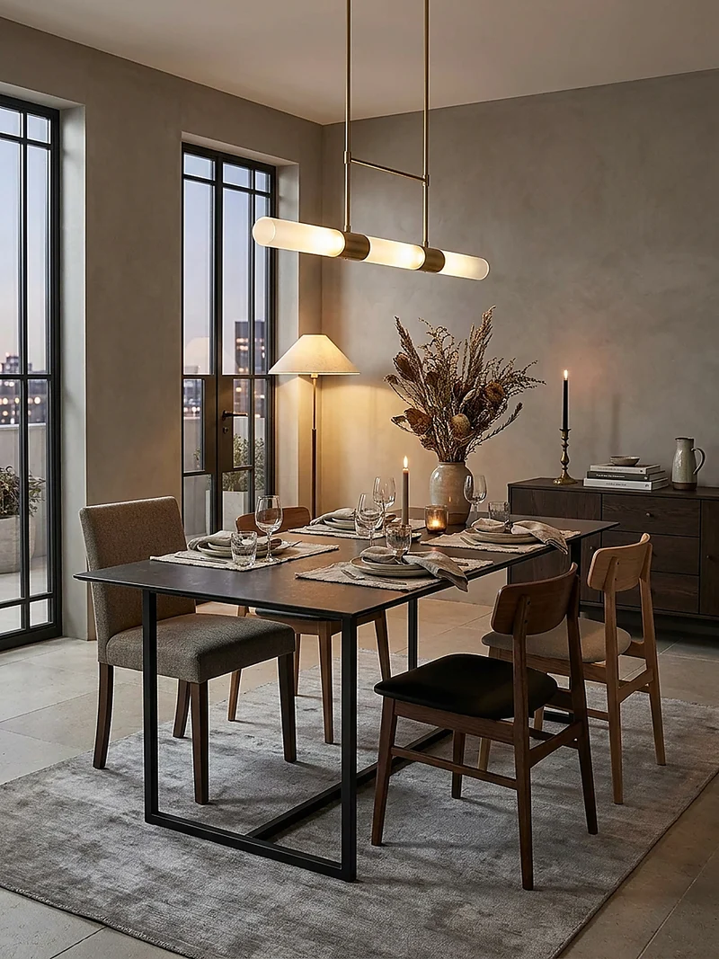 Esstisch Glas Keramik Marmoroptik Designer 180x90