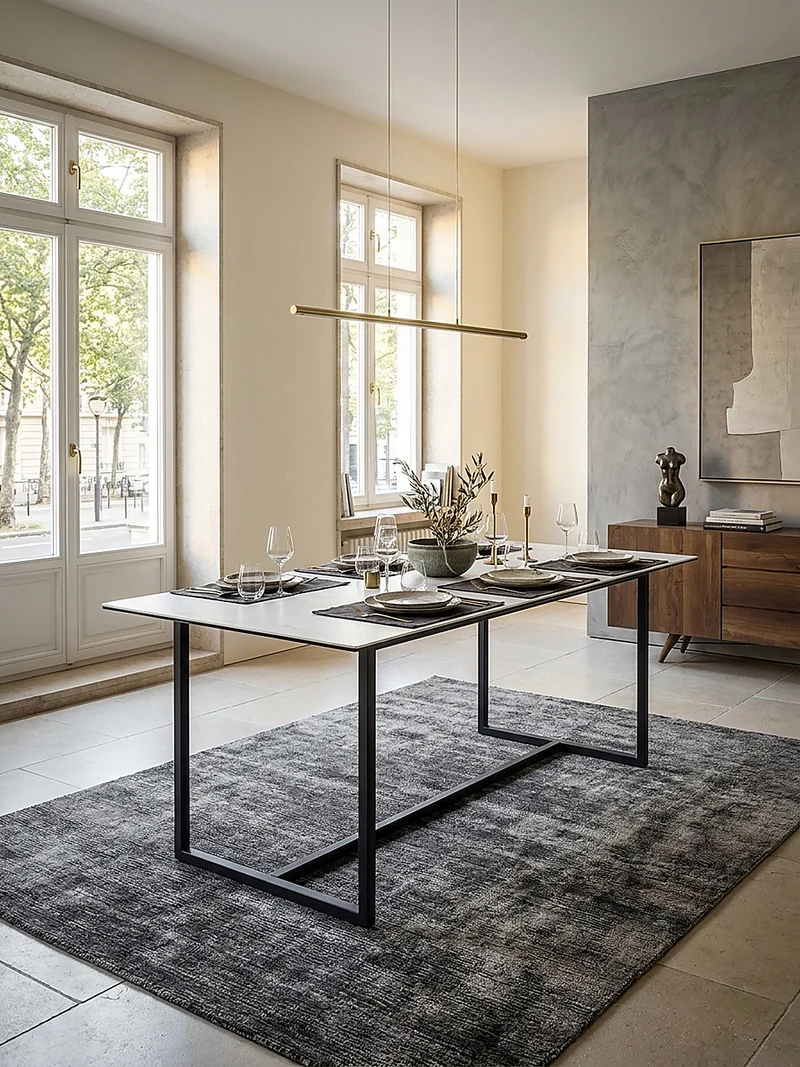 Esstisch Glas Keramik Marmoroptik Designer 180x90